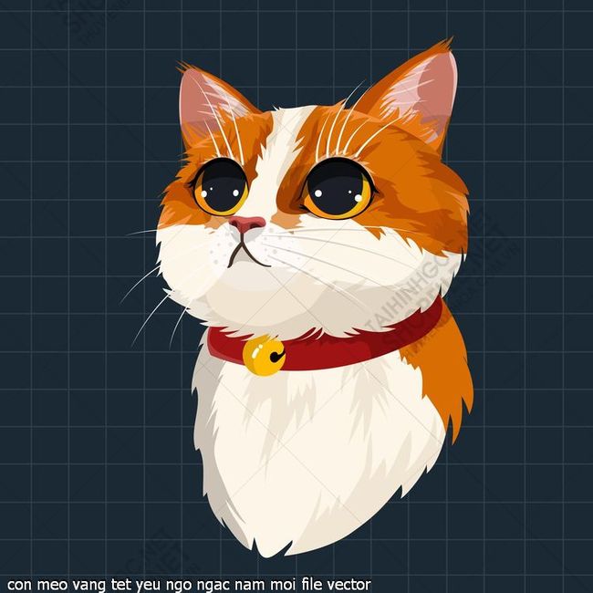 con meo vang tet yeu ngo ngac nam moi file vector